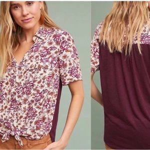 Porridge by Anthropologie rose tie top